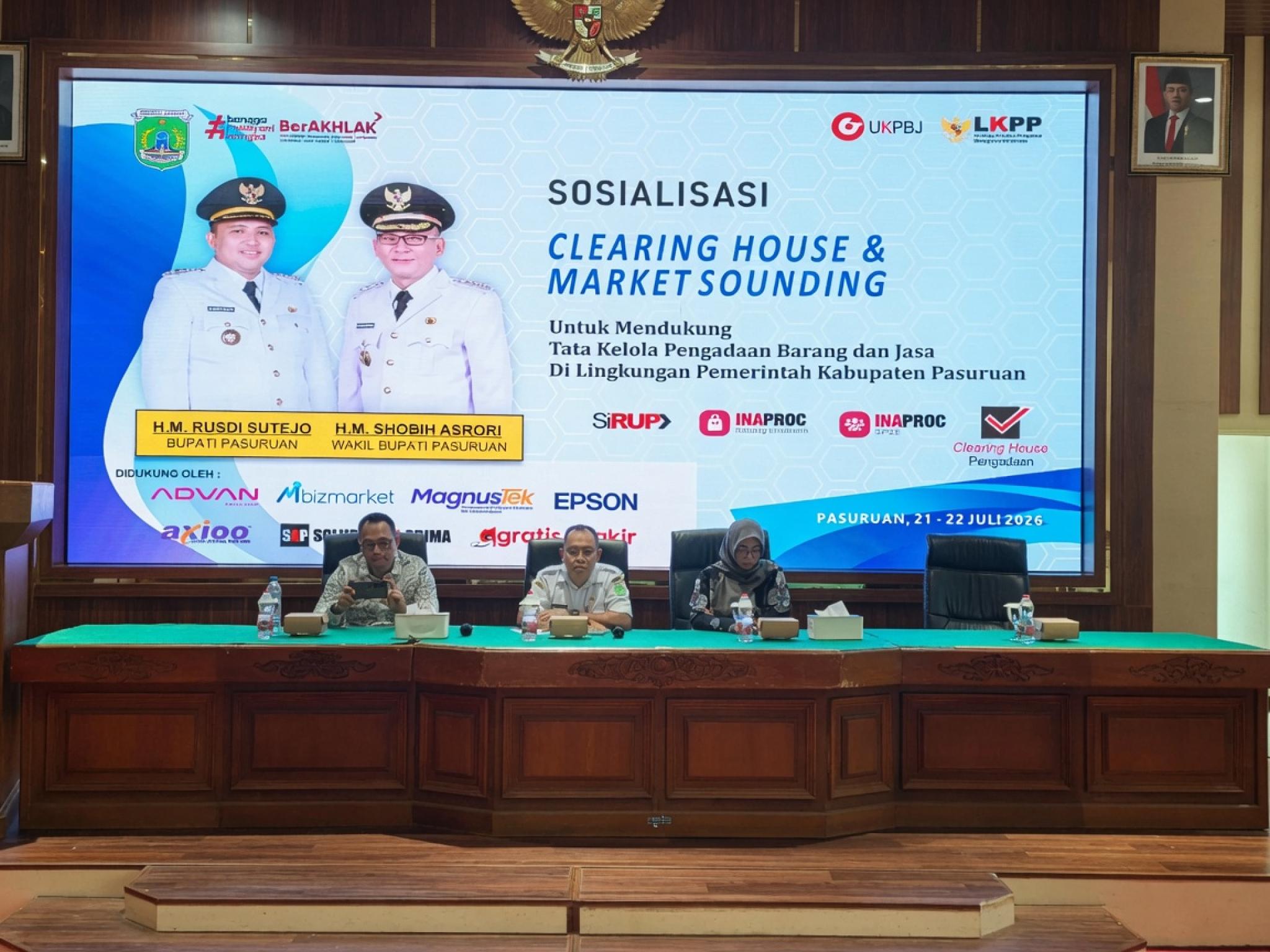 Hari Kedua Sosialisasi Clearing House dan Market Sounding untuk Mendukung Tata Kelola Pengadaan Barang dan Jasa di Kabupaten Pasuruan